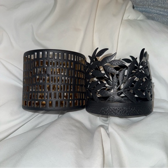 Bath & Body Works Black Metal Set of Two Modern Branches 3-Wick Candle Holder - Picture 3 of 5